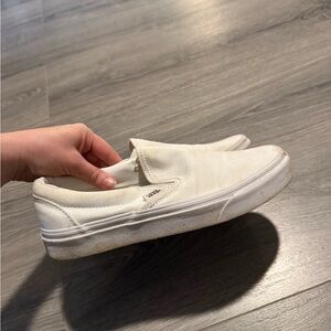 Vans White Slip-On Sneakers Size 8